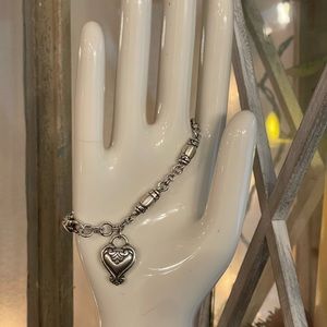 Beautiful Retired Brighton Heart and Link Silver Bracelet - Brighton Heart Tin